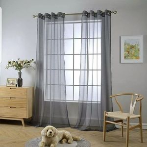 New Miuco Textured Sheer Grommet Panel Curtains